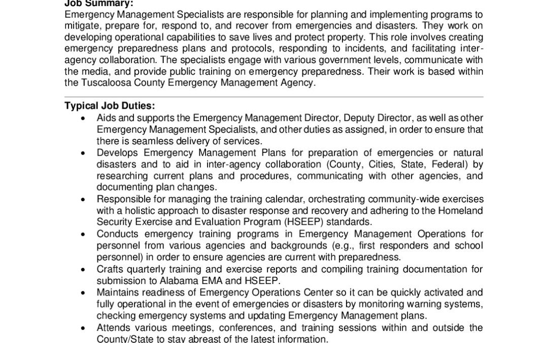 Emergency Management Specialist-UPDATED 1.25.24