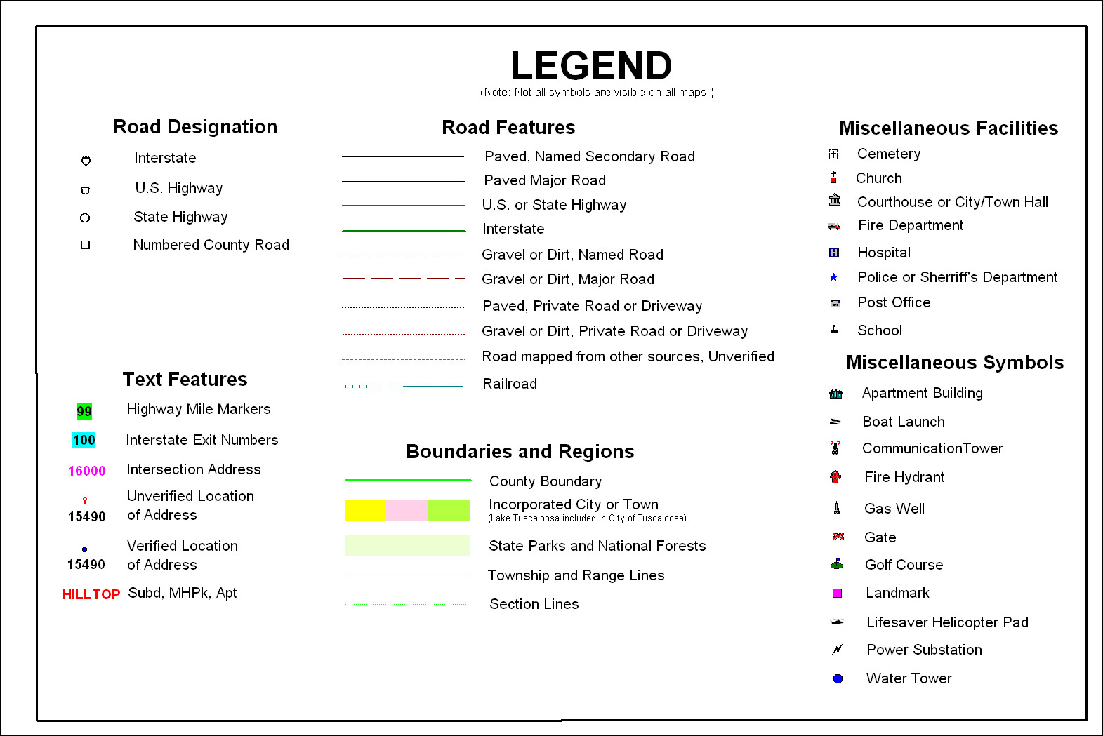 Examples Of Map Legends And Map Symbols 6e8